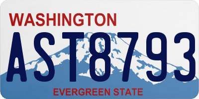 WA license plate AST8793