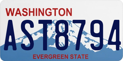 WA license plate AST8794