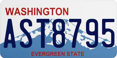 WA license plate AST8795