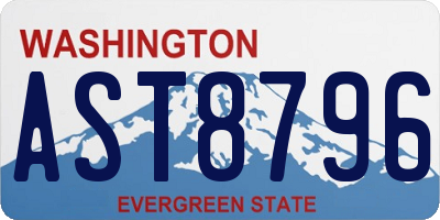 WA license plate AST8796