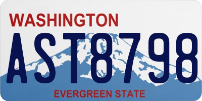 WA license plate AST8798