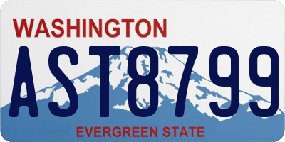 WA license plate AST8799