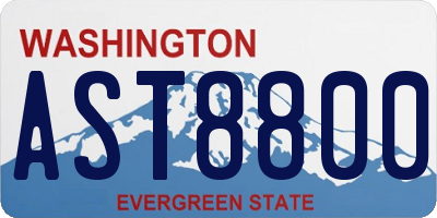 WA license plate AST8800