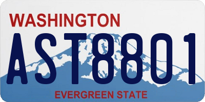 WA license plate AST8801