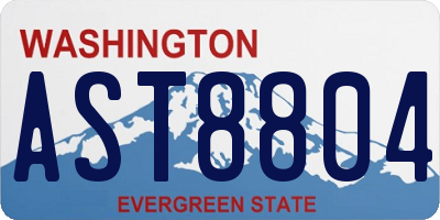 WA license plate AST8804