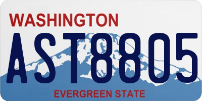 WA license plate AST8805