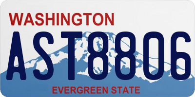 WA license plate AST8806