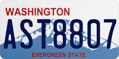 WA license plate AST8807