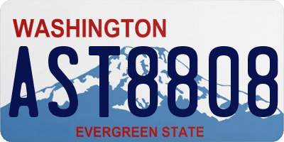 WA license plate AST8808