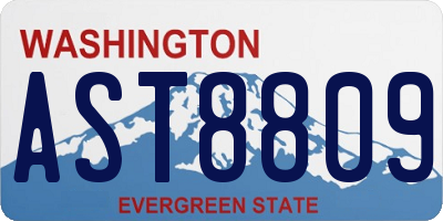 WA license plate AST8809