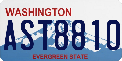 WA license plate AST8810
