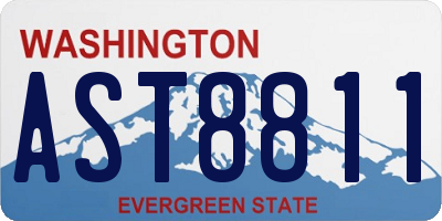 WA license plate AST8811