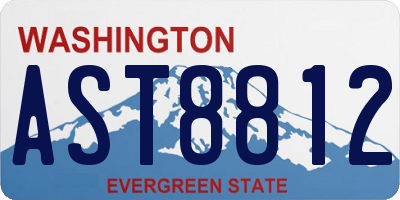 WA license plate AST8812