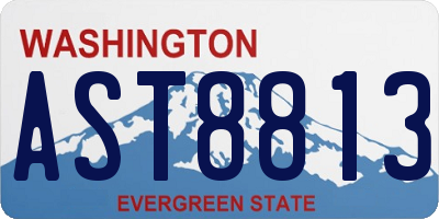 WA license plate AST8813