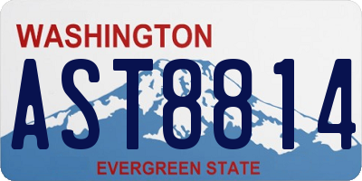 WA license plate AST8814