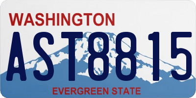WA license plate AST8815