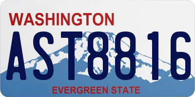 WA license plate AST8816