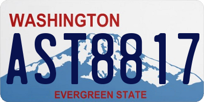 WA license plate AST8817