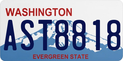 WA license plate AST8818