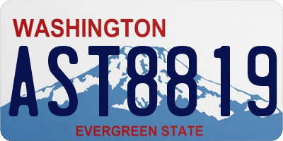 WA license plate AST8819