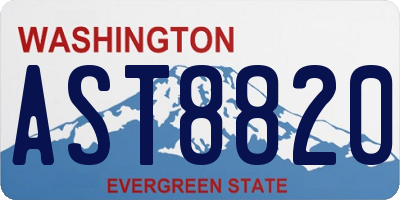 WA license plate AST8820
