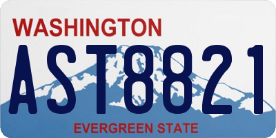 WA license plate AST8821