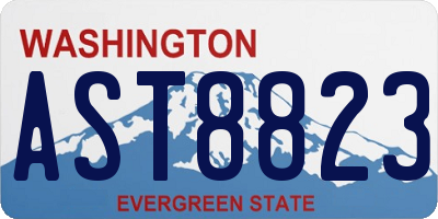 WA license plate AST8823