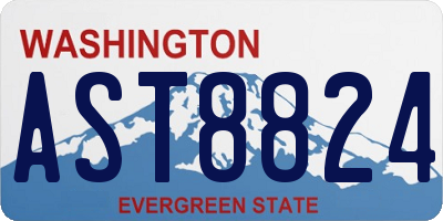 WA license plate AST8824