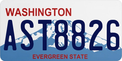 WA license plate AST8826