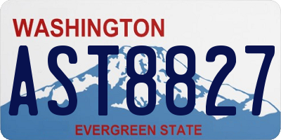 WA license plate AST8827