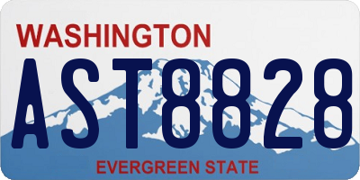WA license plate AST8828