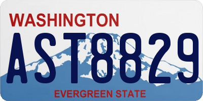 WA license plate AST8829