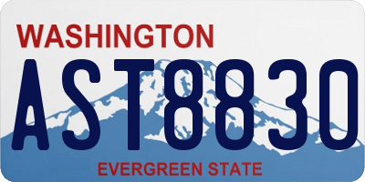 WA license plate AST8830