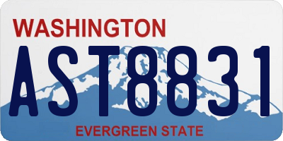 WA license plate AST8831