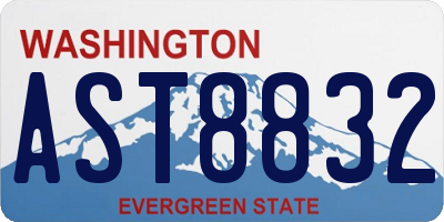 WA license plate AST8832