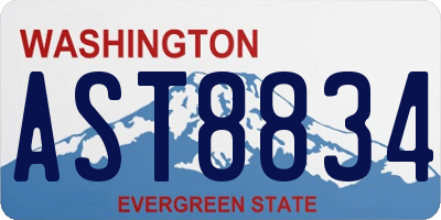 WA license plate AST8834