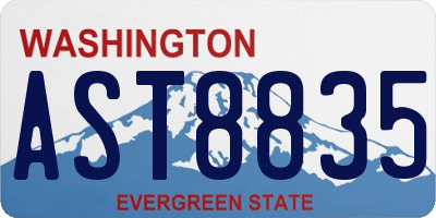WA license plate AST8835