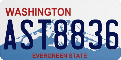 WA license plate AST8836