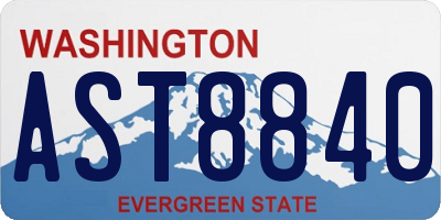 WA license plate AST8840