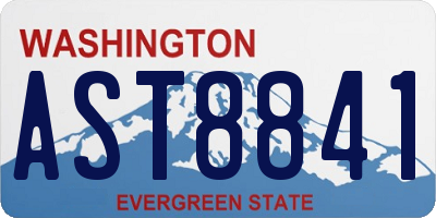 WA license plate AST8841