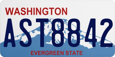 WA license plate AST8842