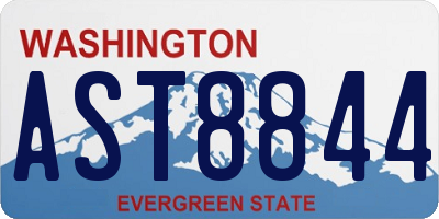 WA license plate AST8844