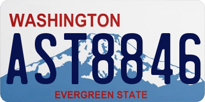 WA license plate AST8846