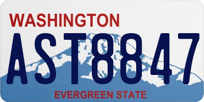 WA license plate AST8847