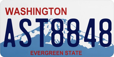 WA license plate AST8848