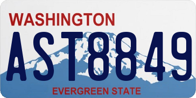 WA license plate AST8849