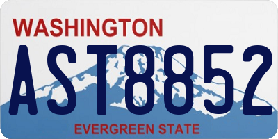 WA license plate AST8852