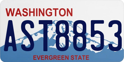 WA license plate AST8853
