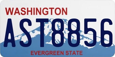 WA license plate AST8856