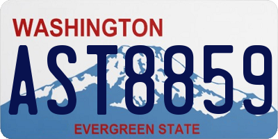 WA license plate AST8859